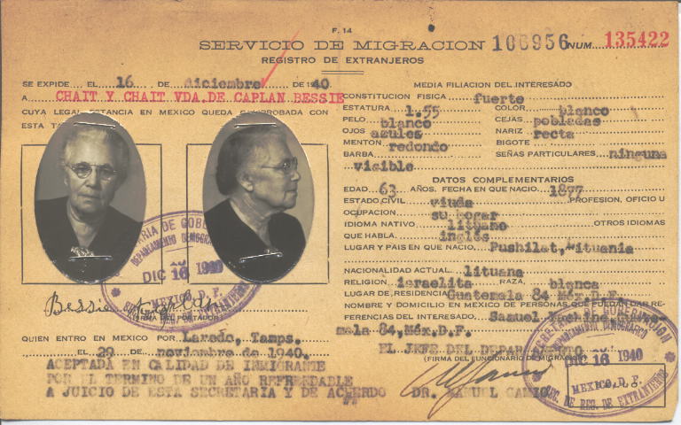 Bessie Kaplan Chait y Chait viuda de