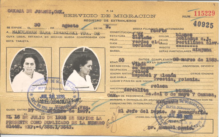 Sara Handleman, Israelski Vda. De