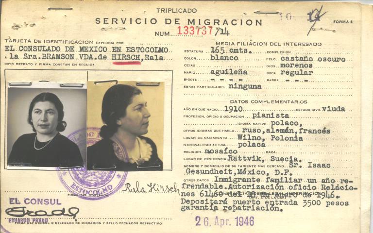 Rala Hirsch, Bramson Vda. De