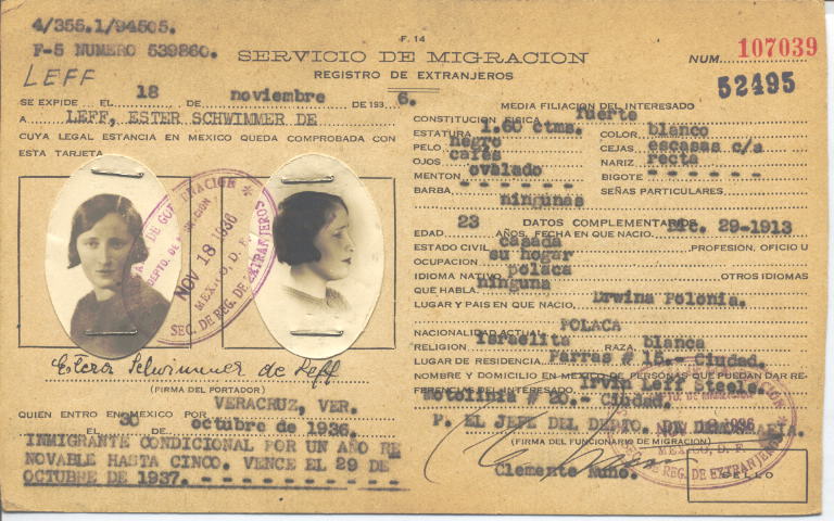 Ester Leff, Schwimmwr de