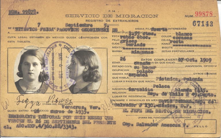 Feiga Nitewicz, Pagovich Okoniewski de