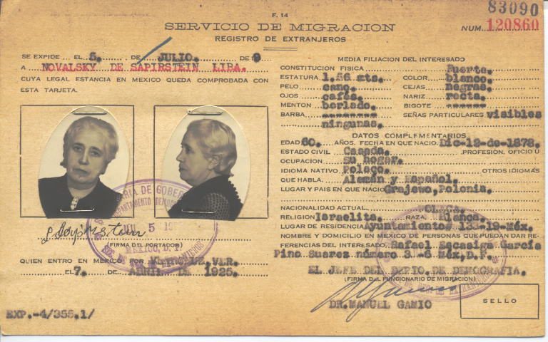 Liba Sapirstein, Novalsky de