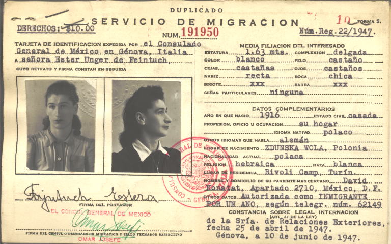 Ester Feintuch, Unger de