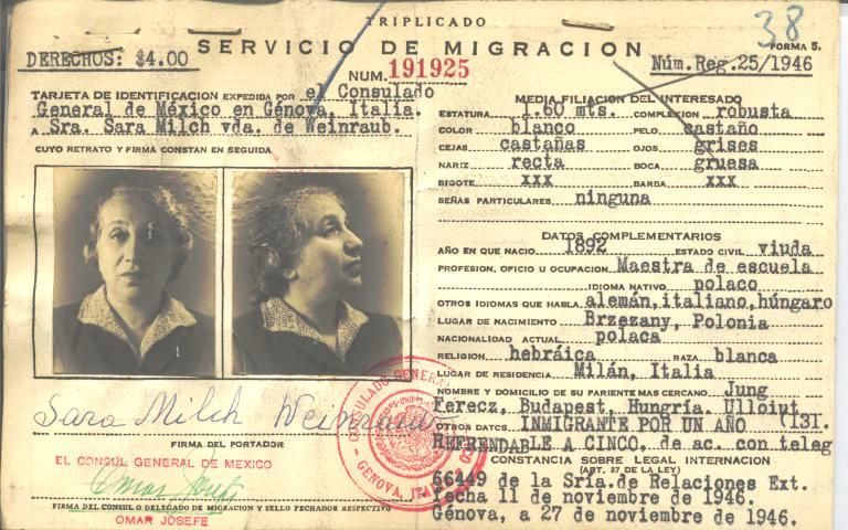 Sara Weinraub, Milch Vda. De
