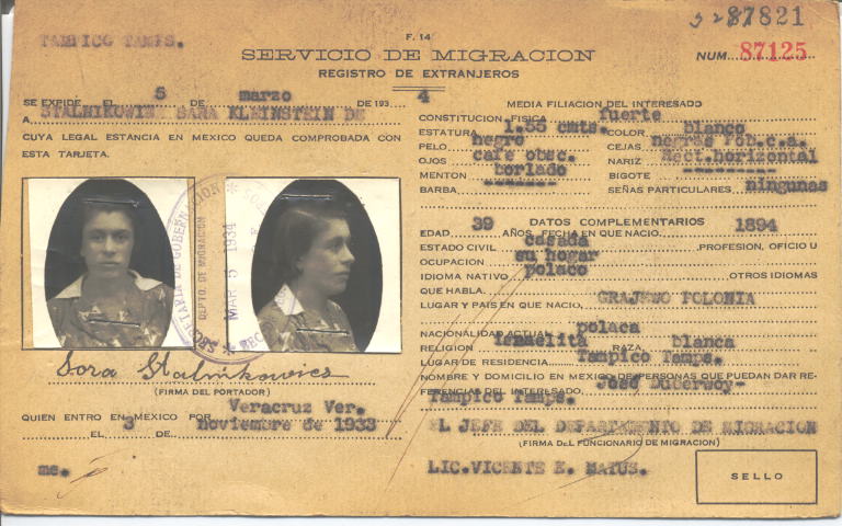 Sara Stalnikowiecz, Kleinstein de