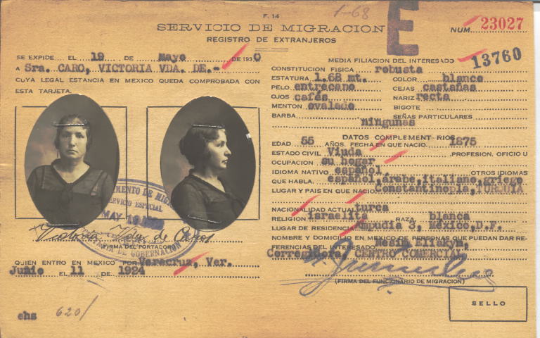 Victoria Caro Vda. de