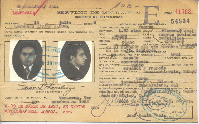 Samuel Lombroso, Zavaro