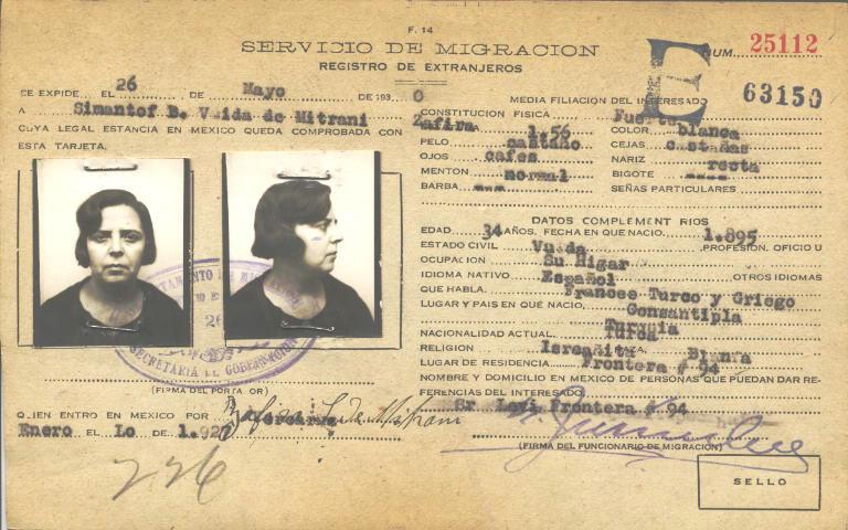 Zafira Simantof, Vda. de Mitrani