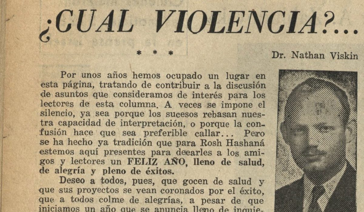 Artículo en Prensa Israelita el 22 de septiembre de 1968