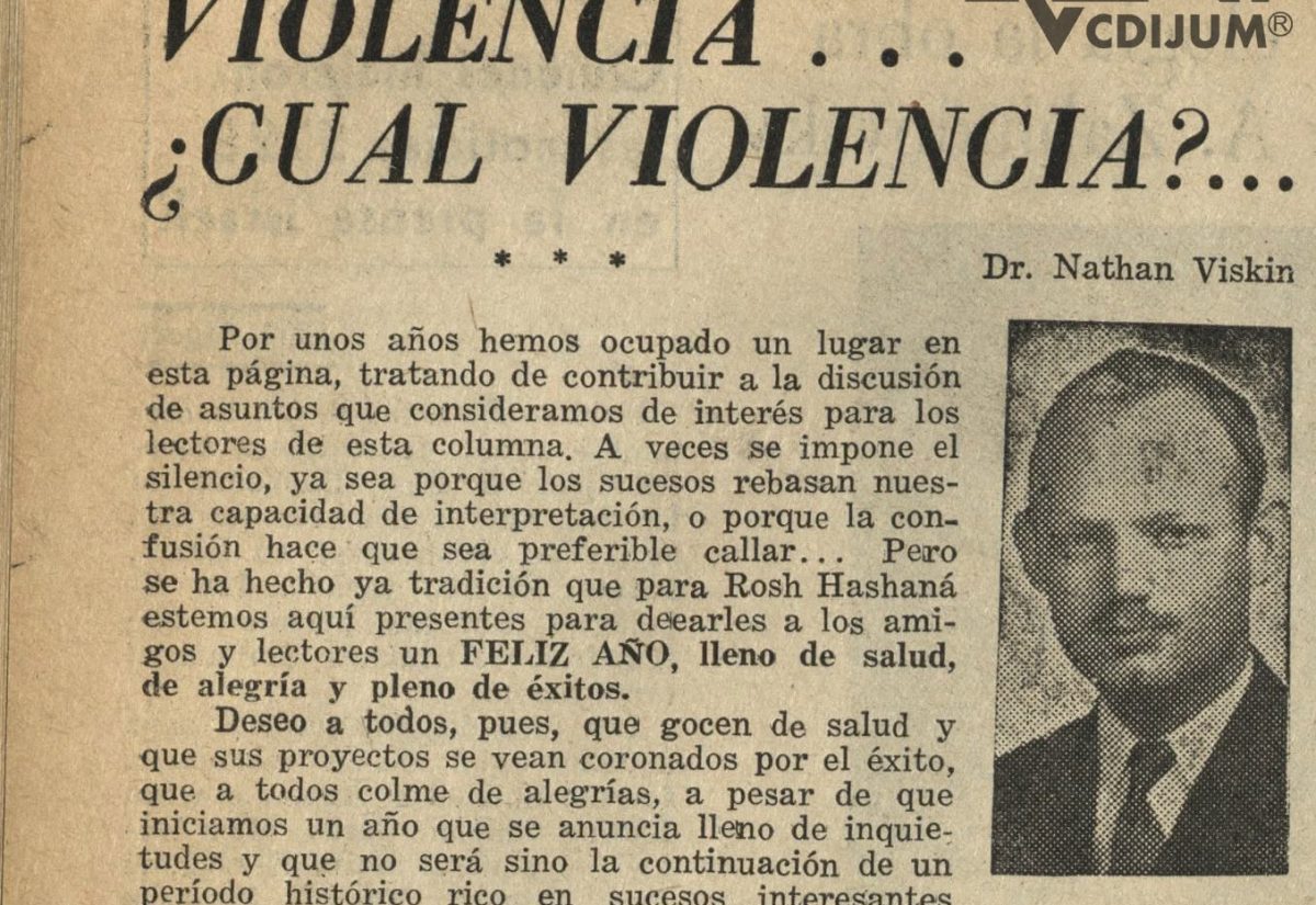 Artículo en Prensa Israelita el 22 de septiembre de 1968