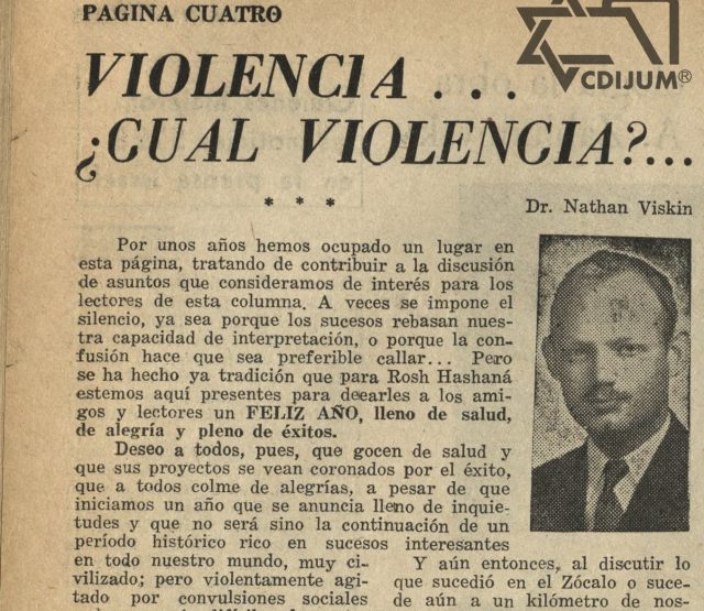 Artículo en Prensa Israelita el 22 de septiembre de 1968