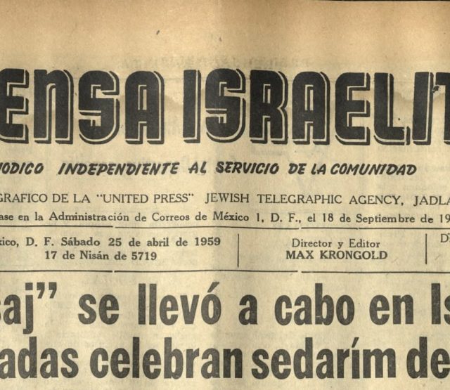 Portada de Prensa Israelita, 25 de abril de 1959